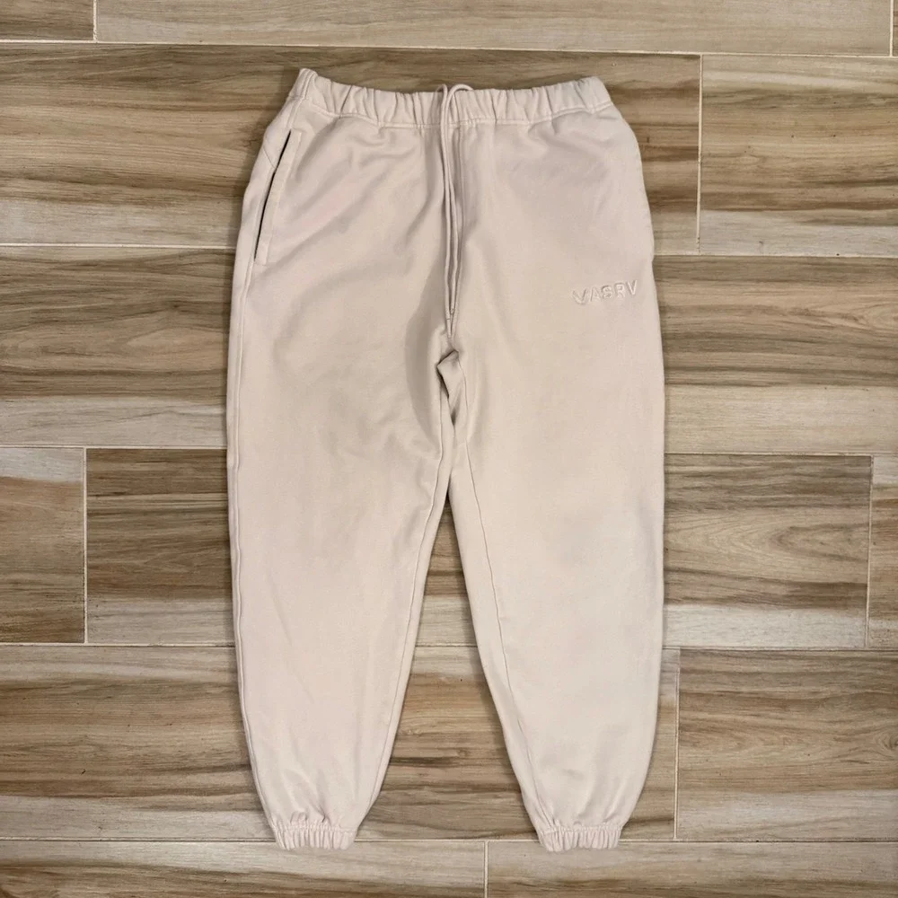 ASRV Tech-Terry Oversized Sweatpants Cream Beige Men's Size Medium DSG 0655